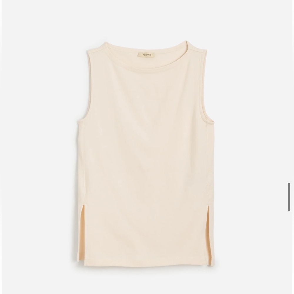 MADEWELL Sleeveless Boatneck Side Slit Tee